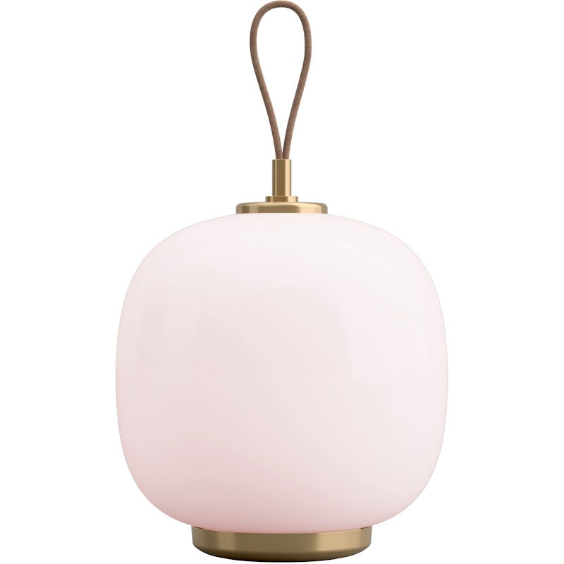 VL 45 Radiohus Tischlampe Tragbar, Messing / Glossy Pale Rose