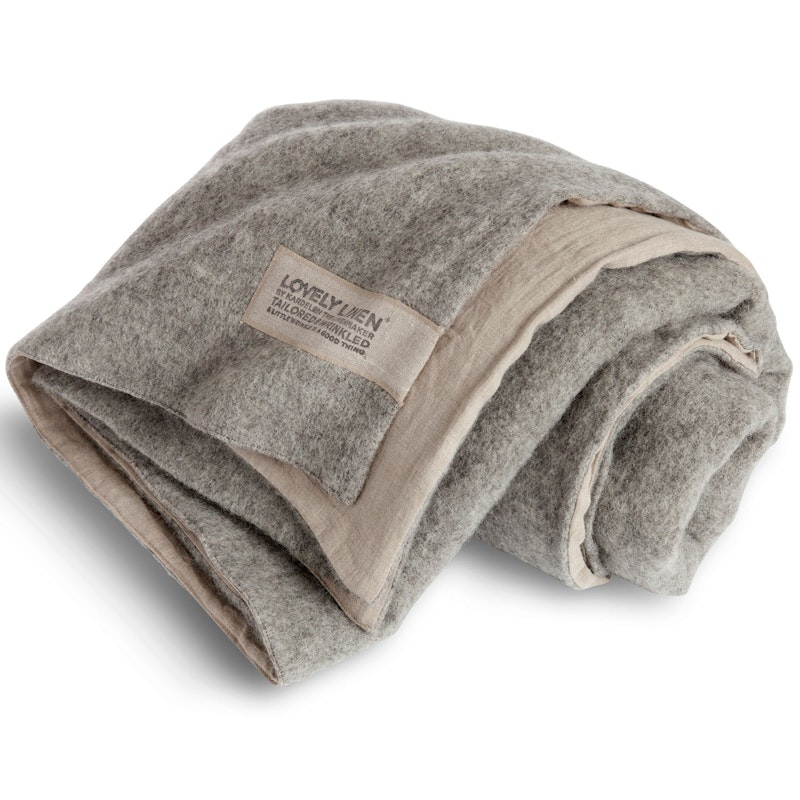 Lovely Wolldecke 140x220 cm, Natural Beige / Grau