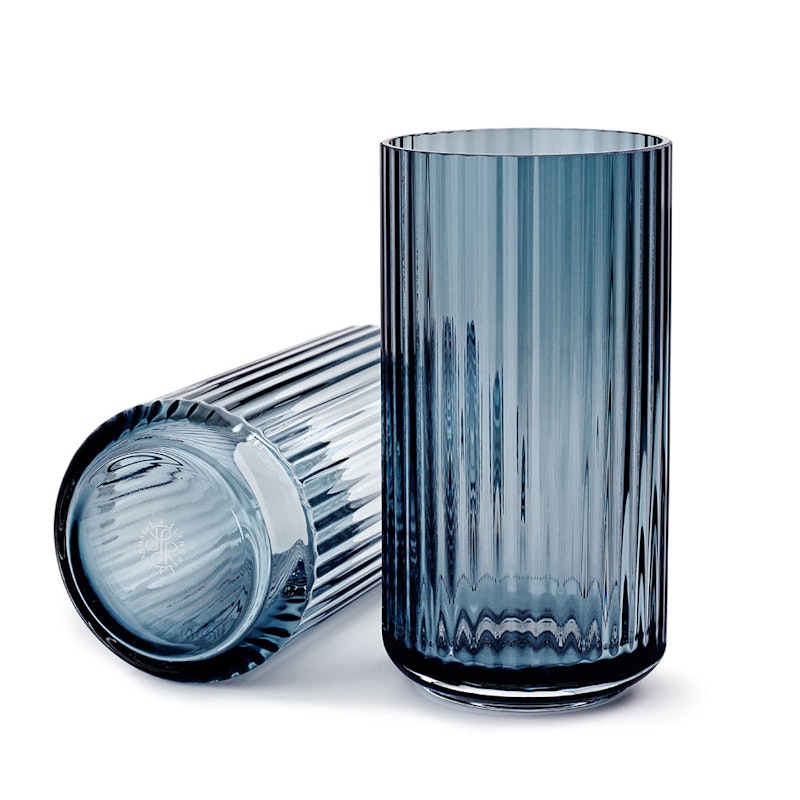 Lyngby Vase Glas 20 cm, Blau