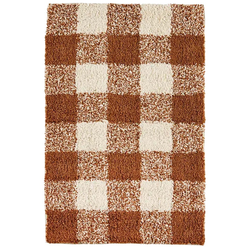 Checked Badematte 60x90 cm, Braun