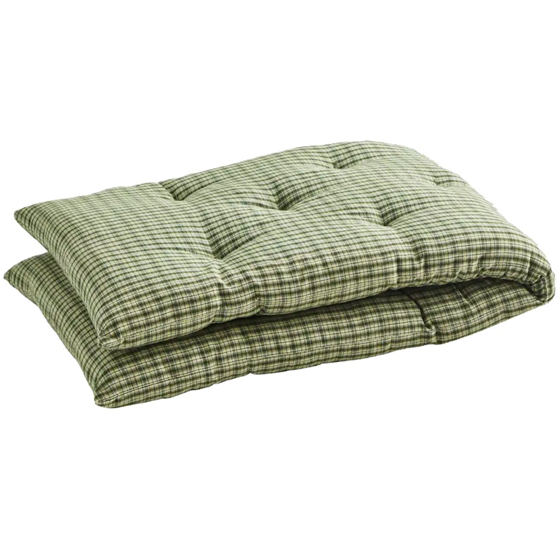 Checked woven cotton mattress Sitzkissen 45x125 cm, Grün