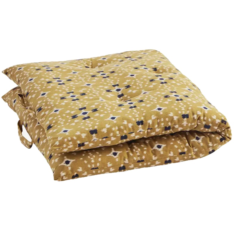 Printed cotton mattress Sitzkissen 60x100 cm, Mustard