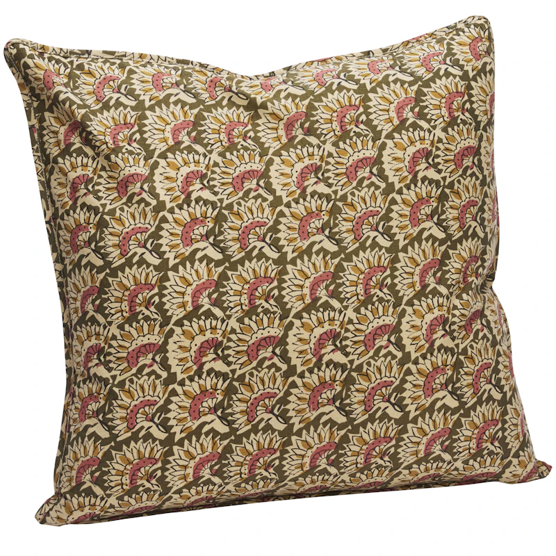 Printed Kissenbezug 50x50 cm, Olive / Sand / Old Rose / Mustard