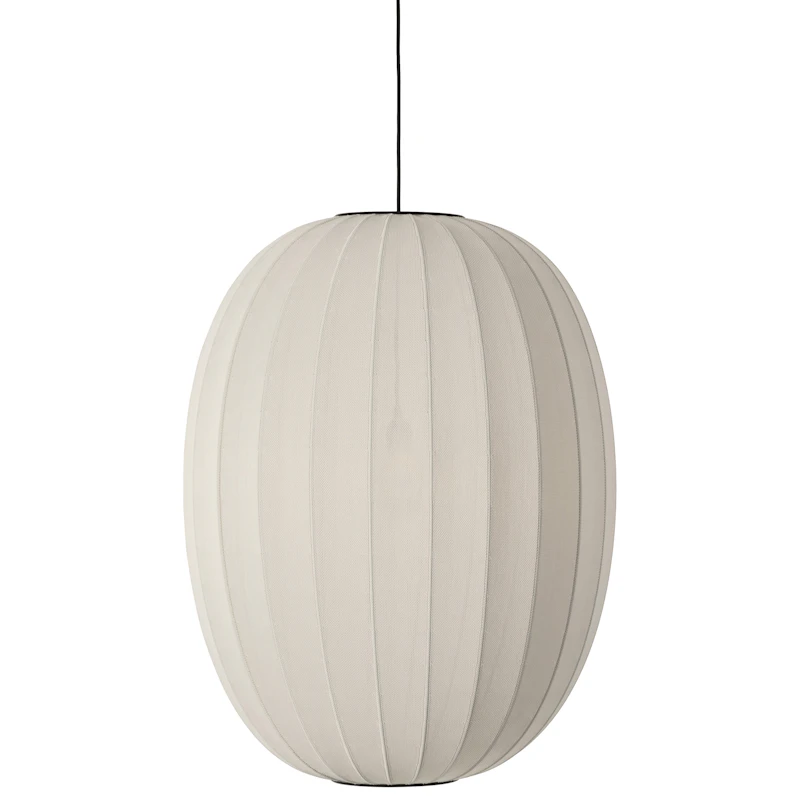 Knit-Wit LED Hängelampe Hoch Oval Ø65 cm, Perlweiß