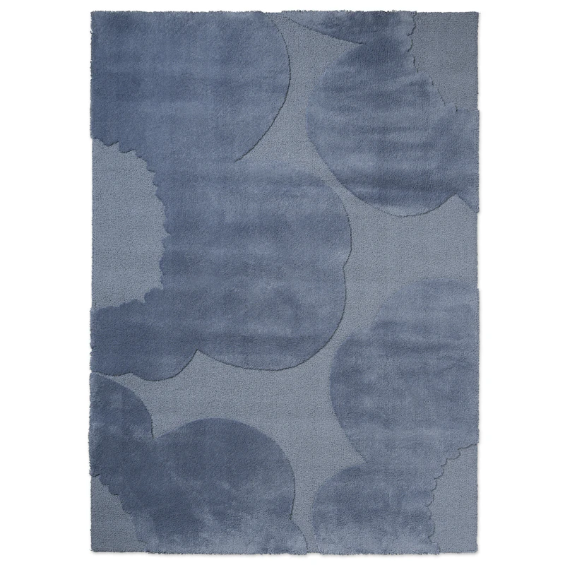Iso Unikko Wollteppich 170x240 cm, Taubenblau
