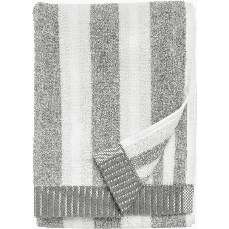 Kaksi Raitaa Gästehandtuch Weiß / Grau, 30x50 cm
