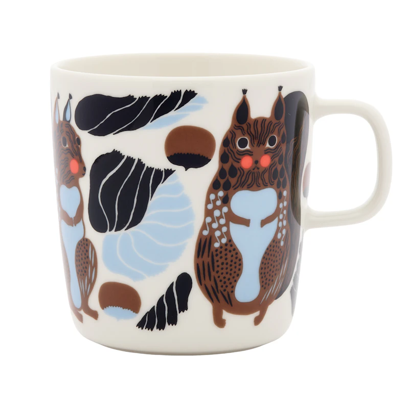 Kurre Tasse 40 cl, Braun / Hellblau
