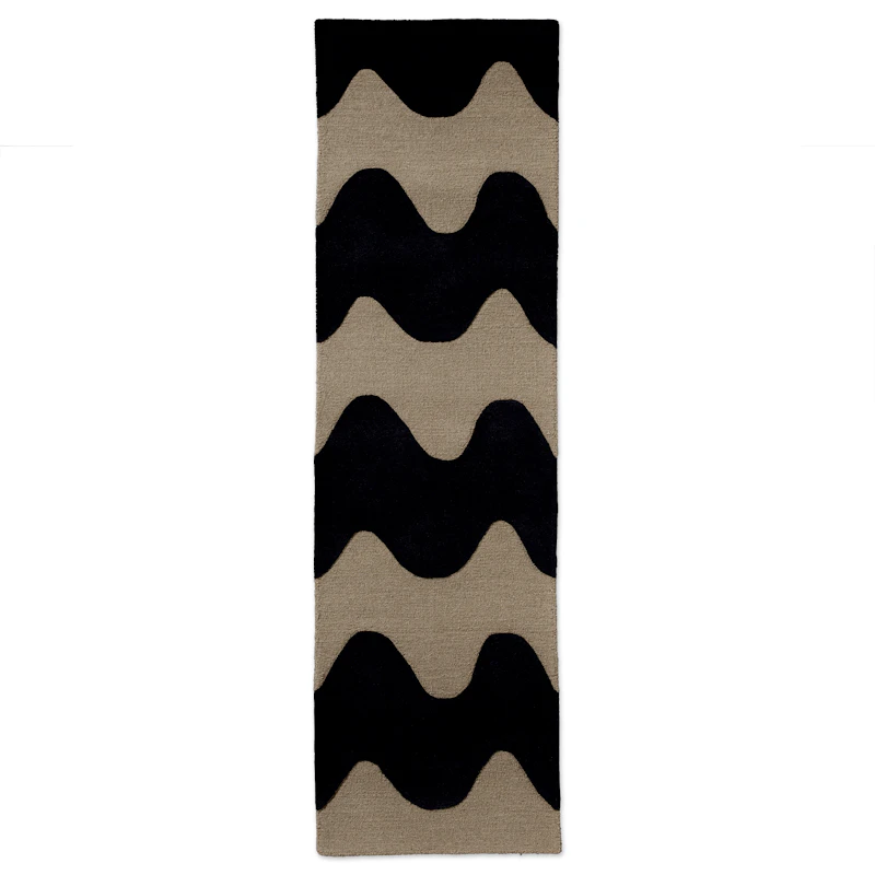 Lokki Wollteppich 80x300 cm, Schwarz