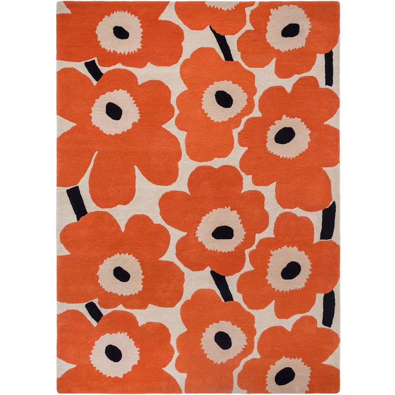 Marimekko Unikko Teppich 140x200 cm, Orange Rot