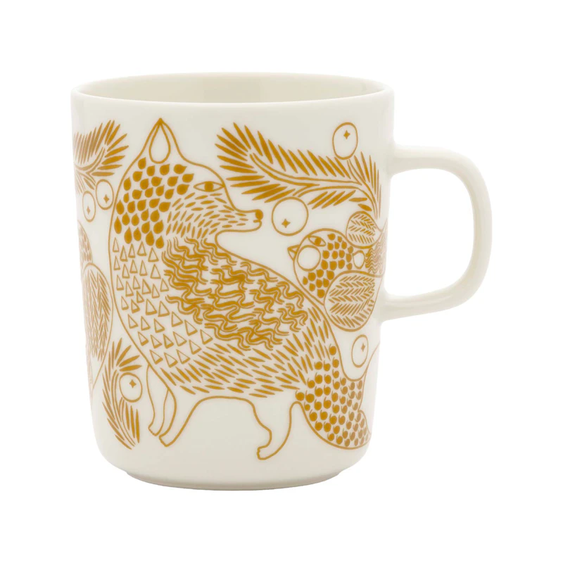 Oiva/Piirto Ketunmarja Tasse 25 cl, Weiß / Bronze Brown