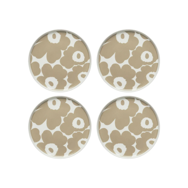 Oiva / Unikko Beilagenteller 20 cm 4-er Set, Beige / Weiß