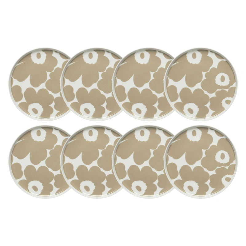 Oiva / Unikko Beilagenteller 20 cm 8-er Set, Beige / Weiß