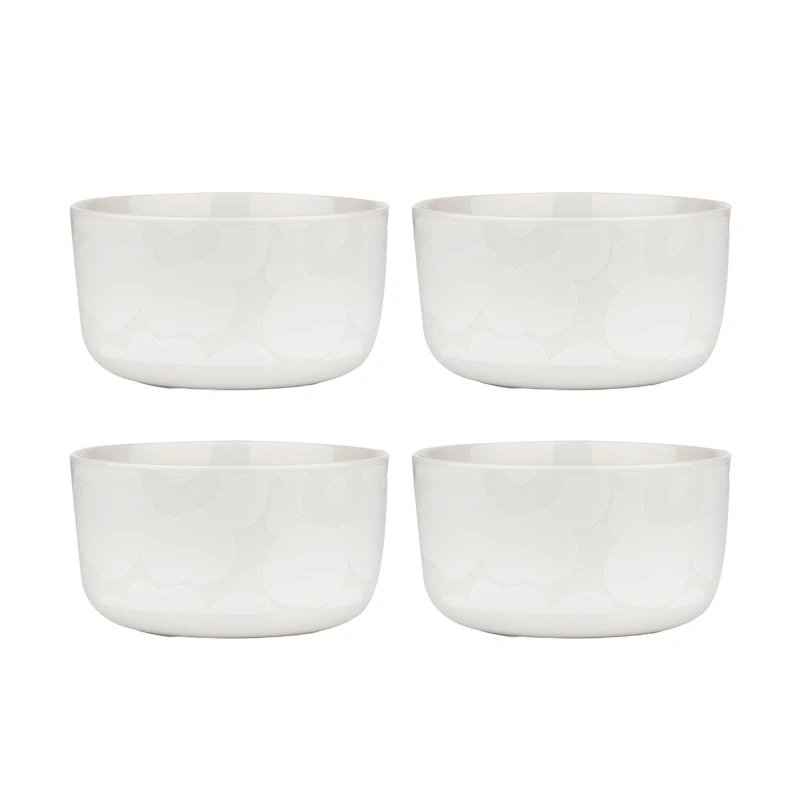 Oiva / Unikko Schüssel 50 cl 4-er Set, Weiß