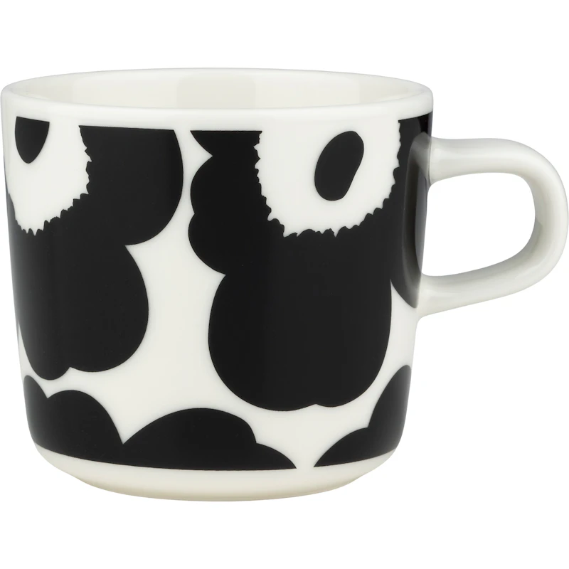 Oiva/Unikko Tasse 20 cl, Schwarz / Weiß