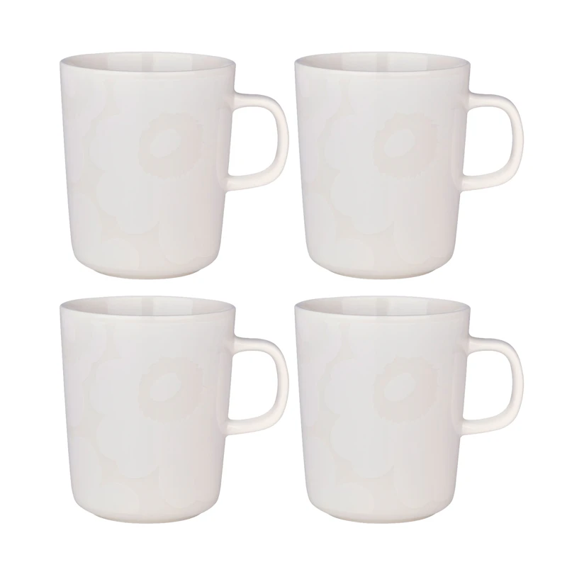 Oiva / Unikko Tasse 25 cl 4-er Set, Weiß