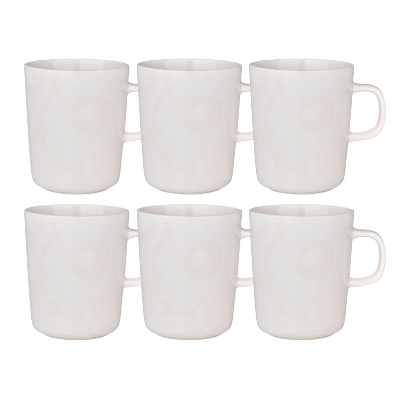 Oiva / Unikko Tasse 25 cl 6-er Set, Weiß