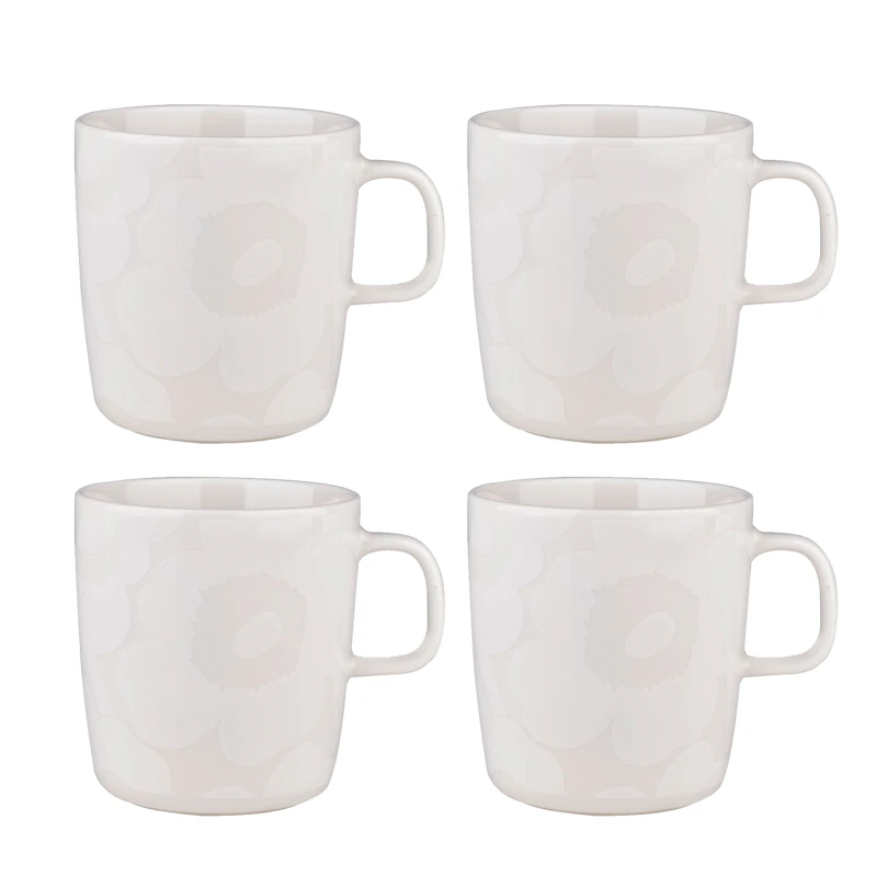 Oiva / Unikko Tasse 40 cl 4-er Set, Weiß