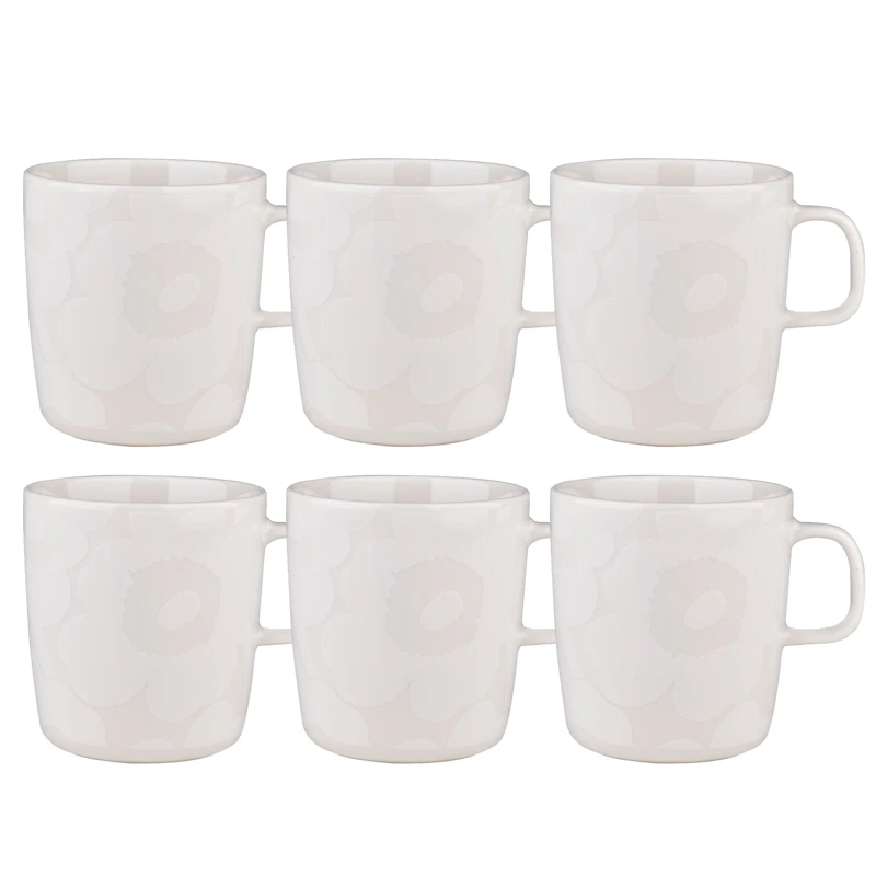 Oiva / Unikko Tasse 40 cl 6-er Set, Weiß