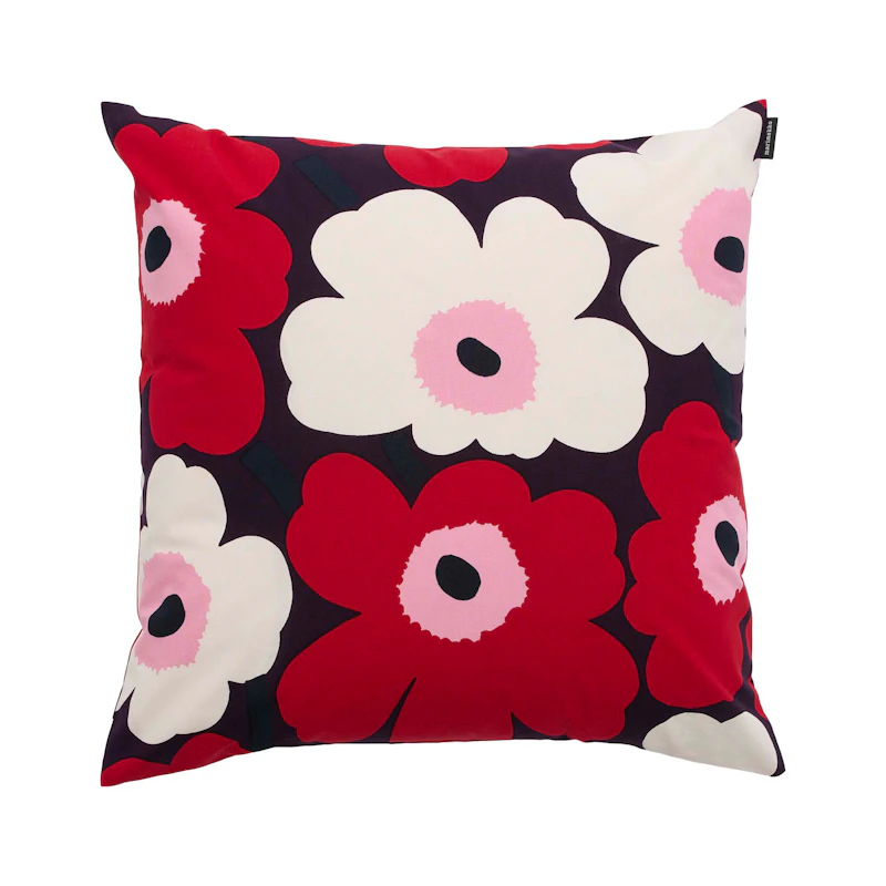 Pieni Unikko Kissenbezug 50x50 cm, Pflaume / Cranberry / Rosa