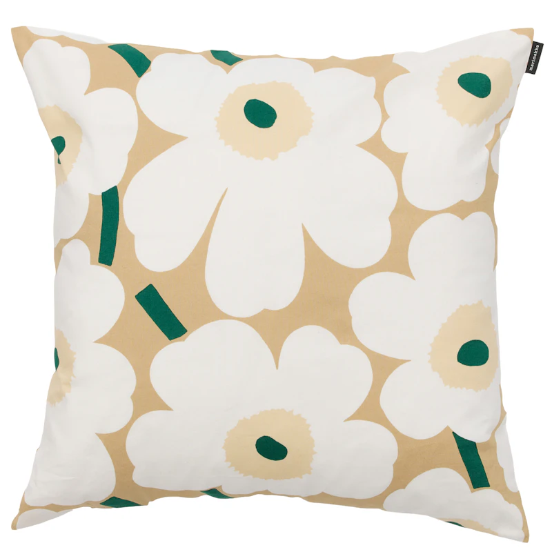 Pieni Unikko Kissenbezug 50x50 cm, Sand / Emerald