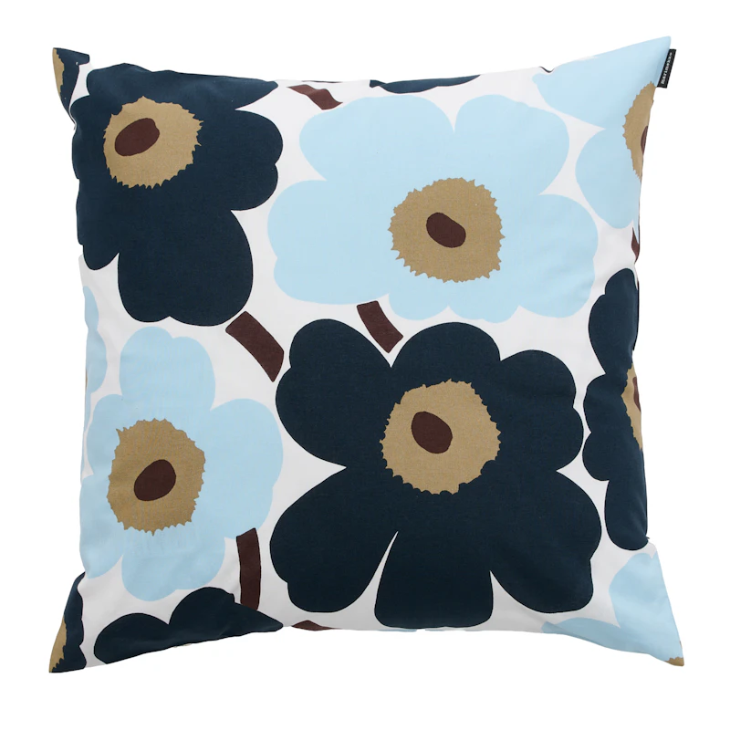 Pieni Unikko Kissenbezug 50x50 cm, Dunkelbraun / Blueberry