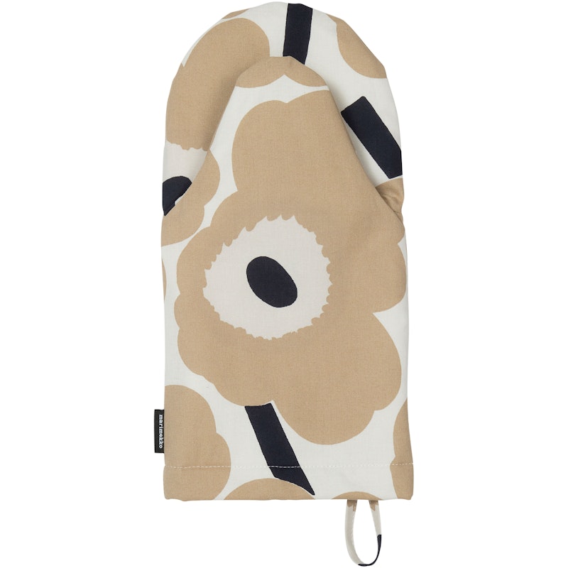 Pieni Unikko Ofenhandschuh, Beige / Altweiß / Dunkelblau