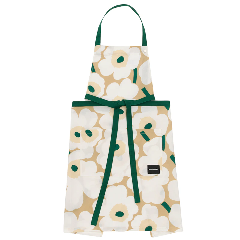 Pieni Unikko Schürze, Sand / Emerald