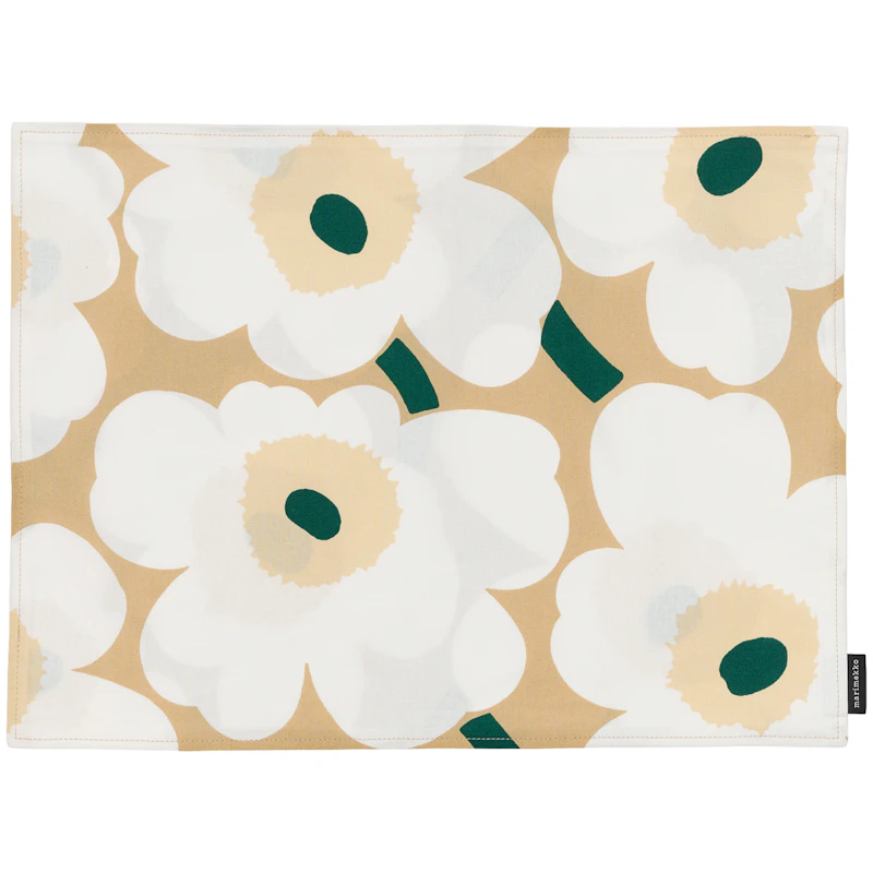 Pieni Unikko Tischset 35x40 cm, Sand / Emerald