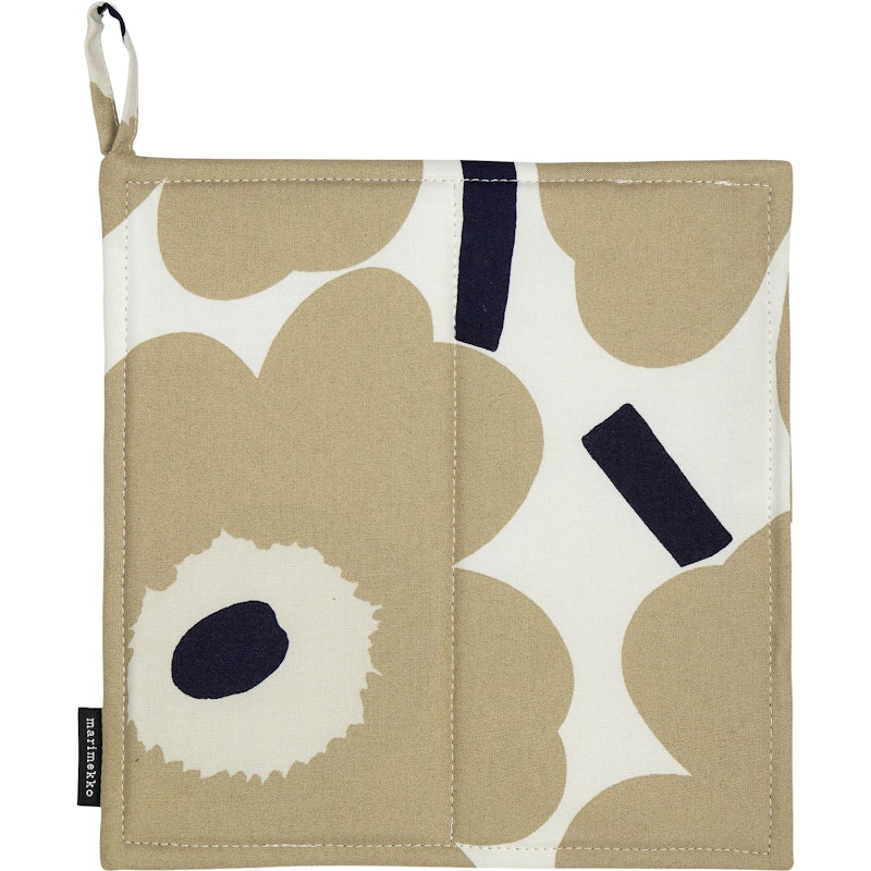 Pieni Unikko Topflappen, Beige / Altweiß / Dunkelblau