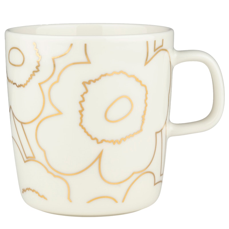 Piirto Unikko Tasse 40 cl, Weiß/Goldfarben