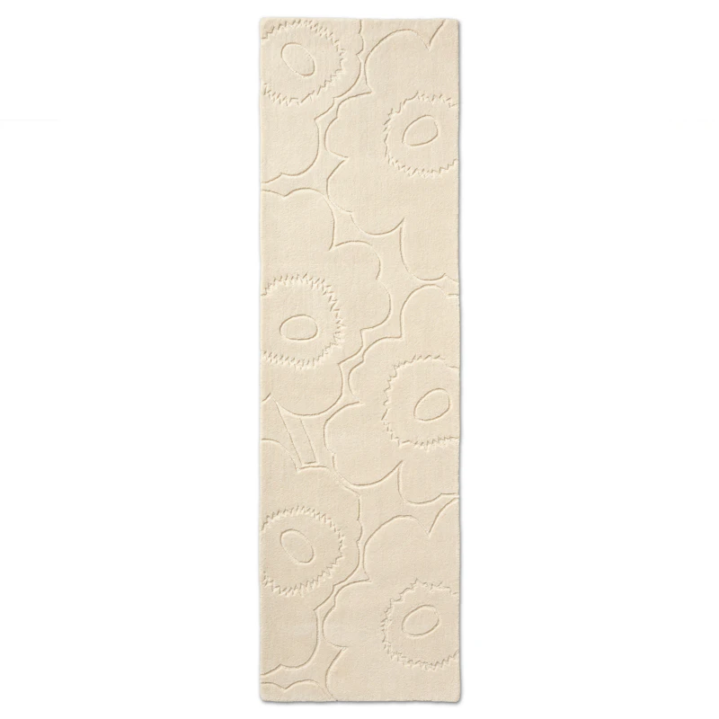 Piirto Unikko Wollteppich 70x245 cm, Naturweiß