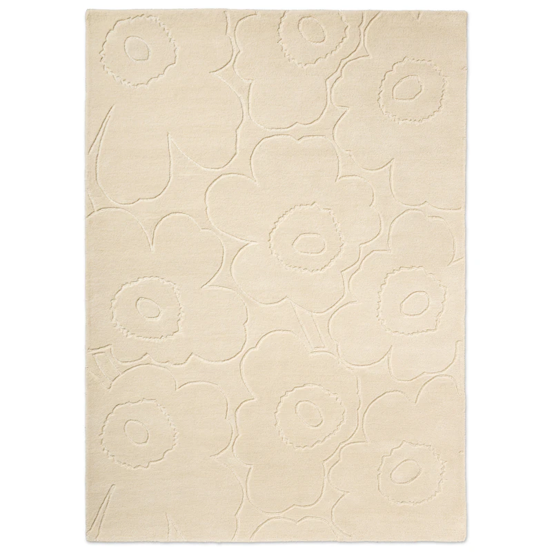 Piirto Unikko Wollteppich 250x350 cm, Naturweiß