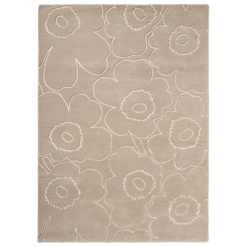 Piirto Unikko Wollteppich 250x350 cm, Graubeige