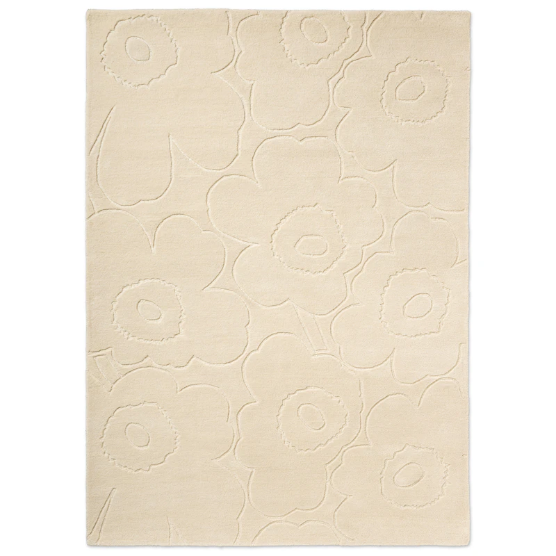 Piirto Unikko Wollteppich 140x200 cm, Naturweiß