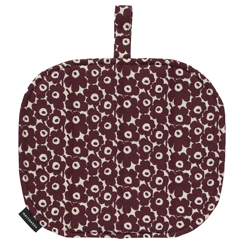 Pikkuinen Unikko Topflappen 21,5x21,5 cm, Leinen/Burgunderrot