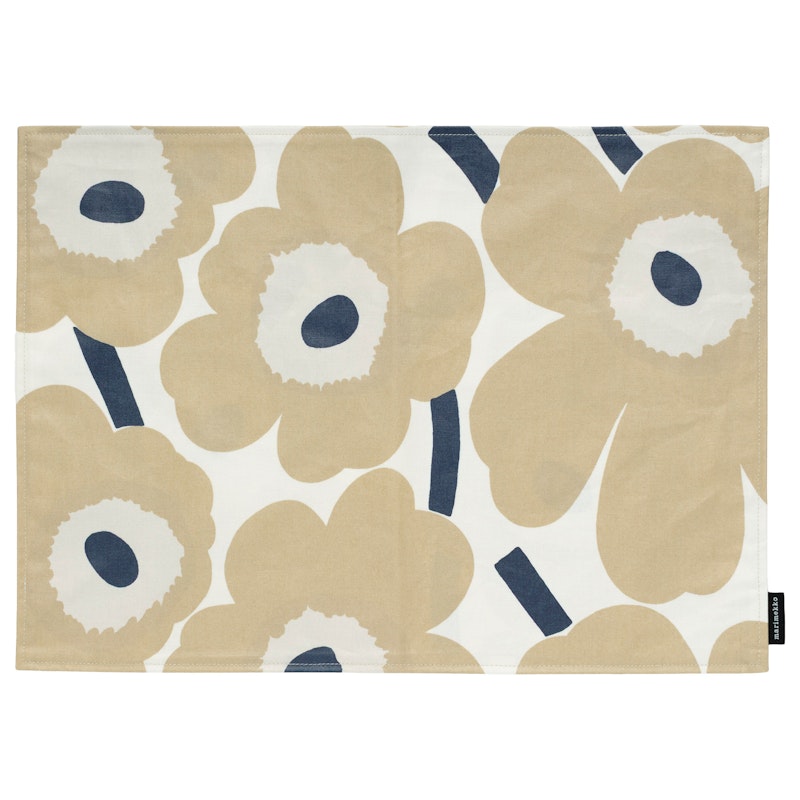Pieni Unikko Tischset 35x40 cm, Beige / Dunkelblau