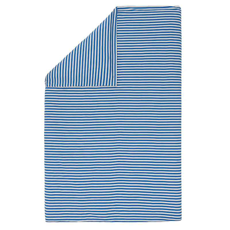 Tasaraita Bettdeckenbezug 150x210 cm, Blau / Altweiß
