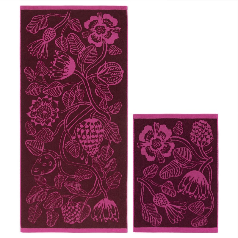 Tiara Terry Handtuch-Set 2 Teile, Rosa/Burgunderrot