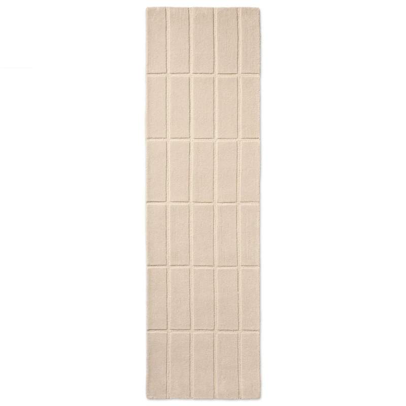 Tiiliskivi Wollteppich 70x245 cm, Naturweiß