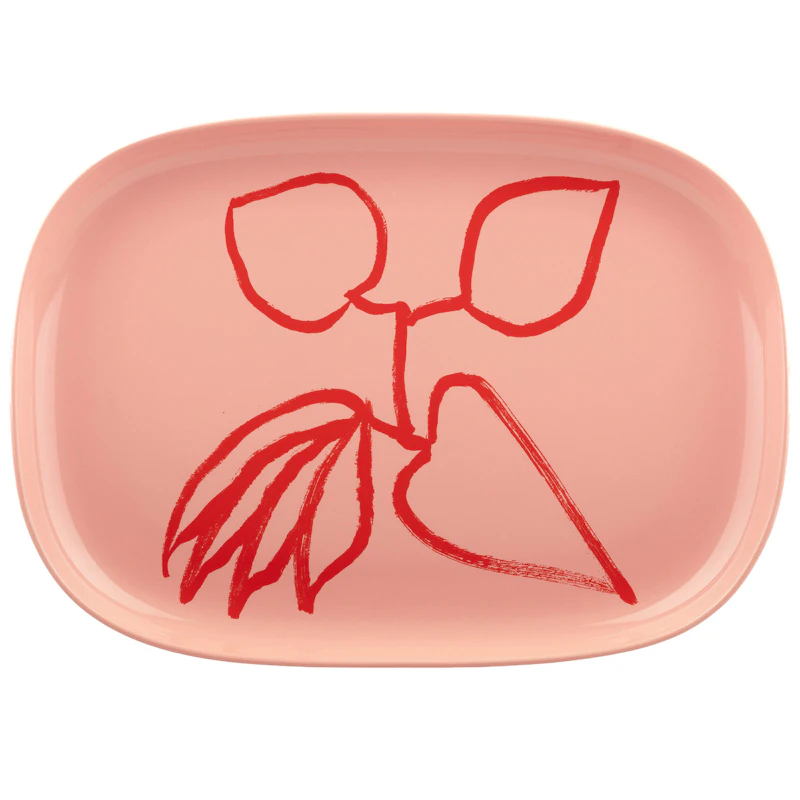 Ukonhattu Servierteller Salmon Red, 23x32 cm