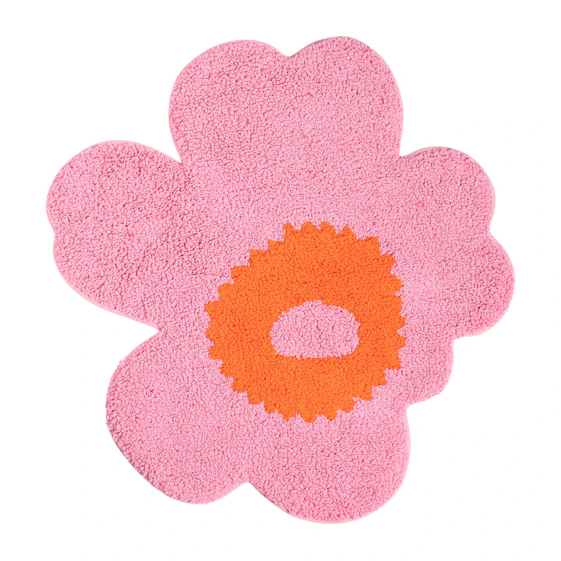Unikko Terry Badematte 73X74 cm, Rosa / Orange