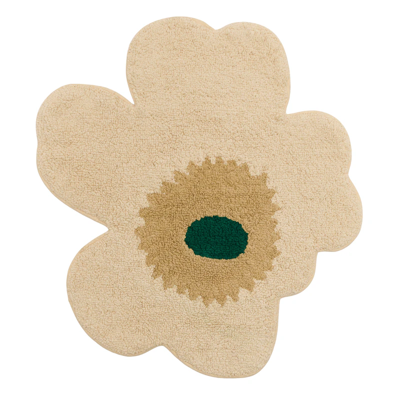 Unikko Badematte 73X74 cm, Sand / Emerald