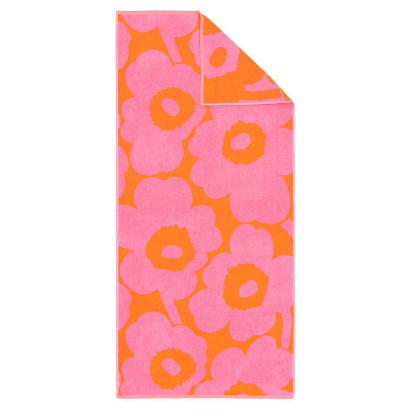 Unikko Badetuch 70x150 cm, Rosa / Orange