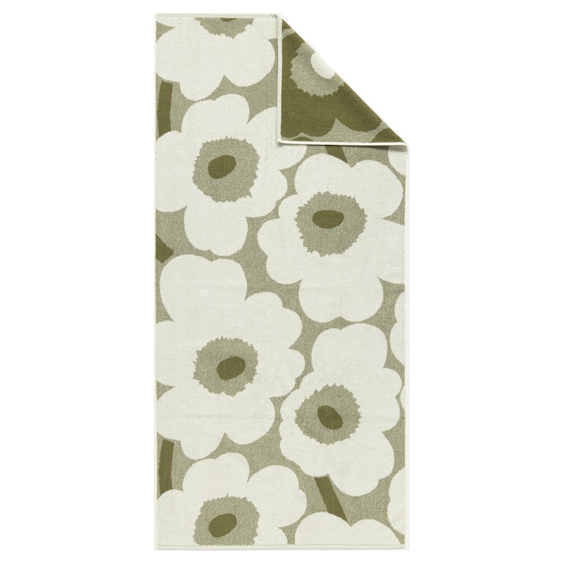 Unikko Handtuch 70x150 cm, Cremefarben / Green Umber