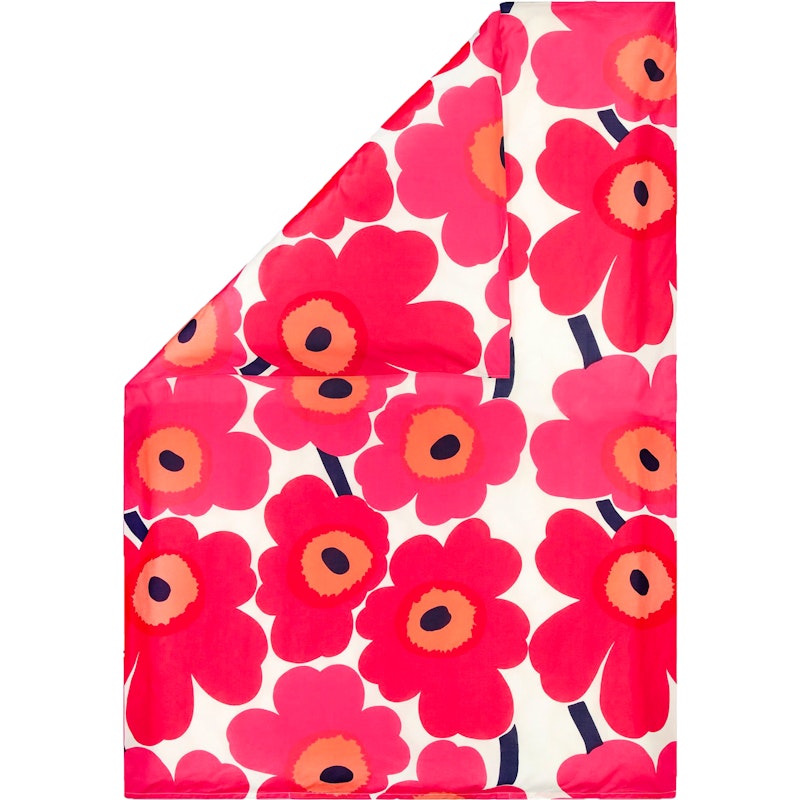 Unikko Bettbezug Weiß / Rot, 240x220 cm