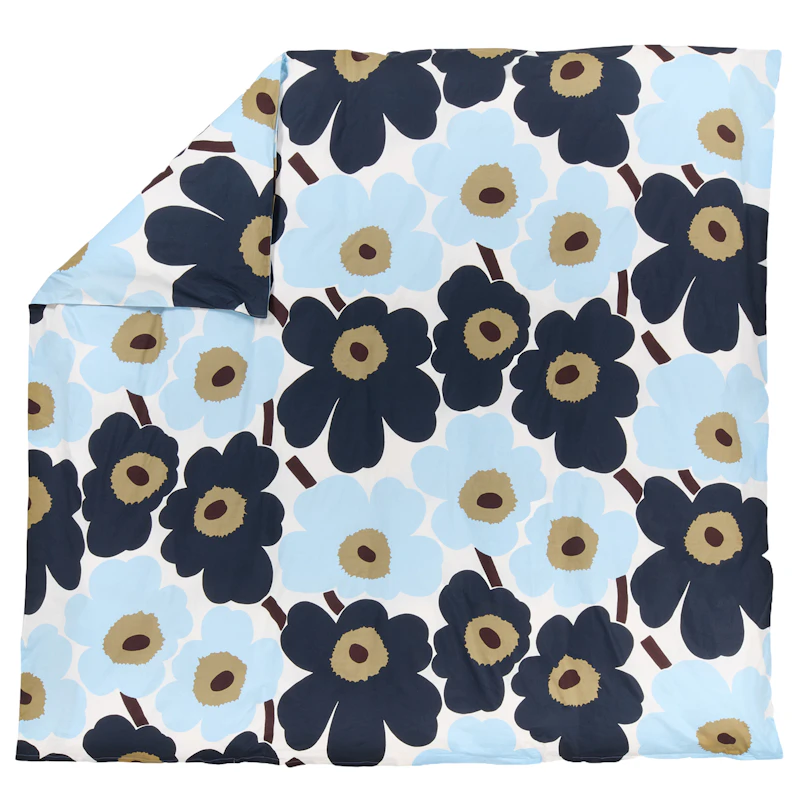 Unikko Bettdeckenbezug 220x240 cm, Kaltblau / Blueberry
