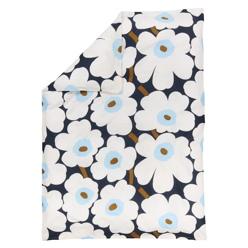 Unikko Bettdeckenbezug 210x150 cm, Altweiß / Blueberry