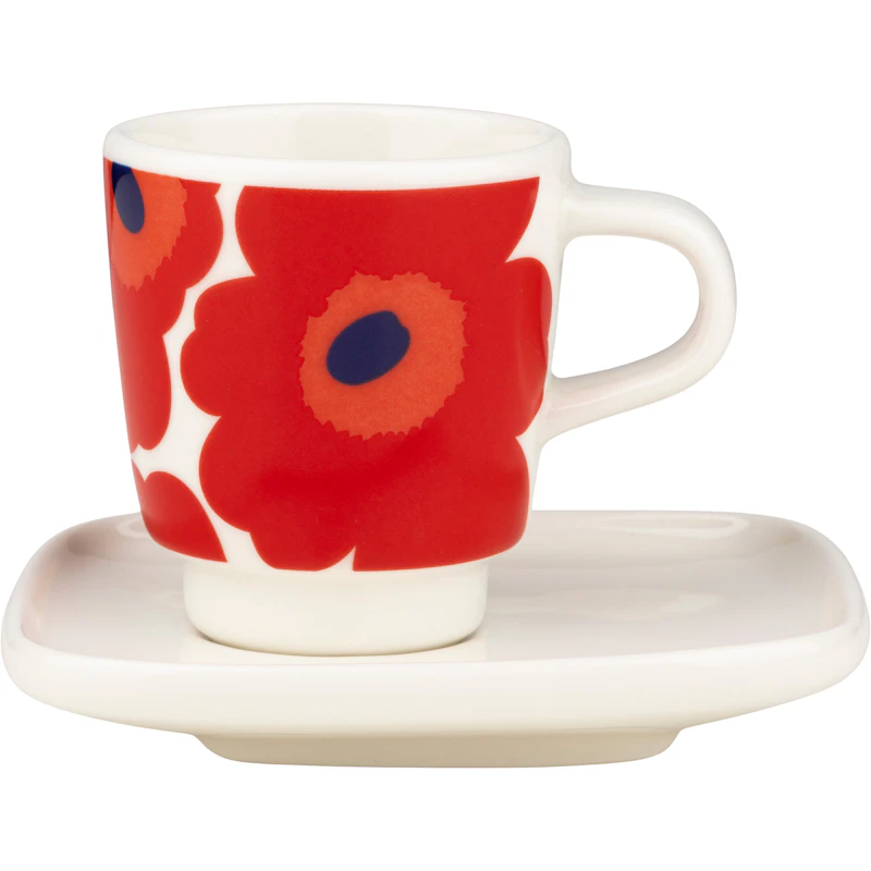 Unikko Espressotasse 5 cl, Weiß / Blau / Rot