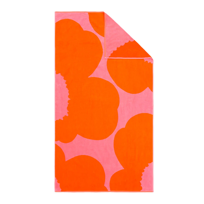 Unikko Handtuch 100x180 cm, Rosa / Orange Red