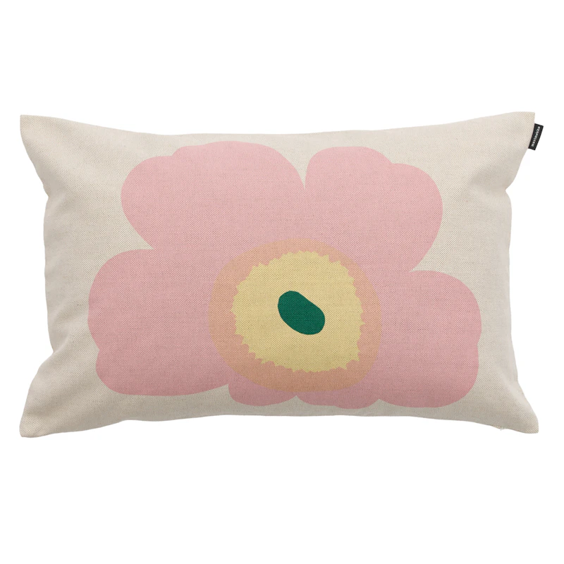 Unikko Kissenbezug 40x60 cm, Rosa / Kastanienbraun / Hellgelb